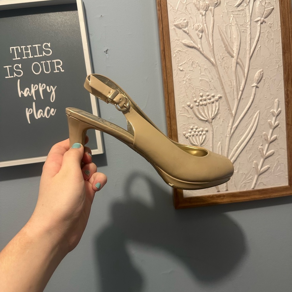 Elegant Beige Slingback Heels